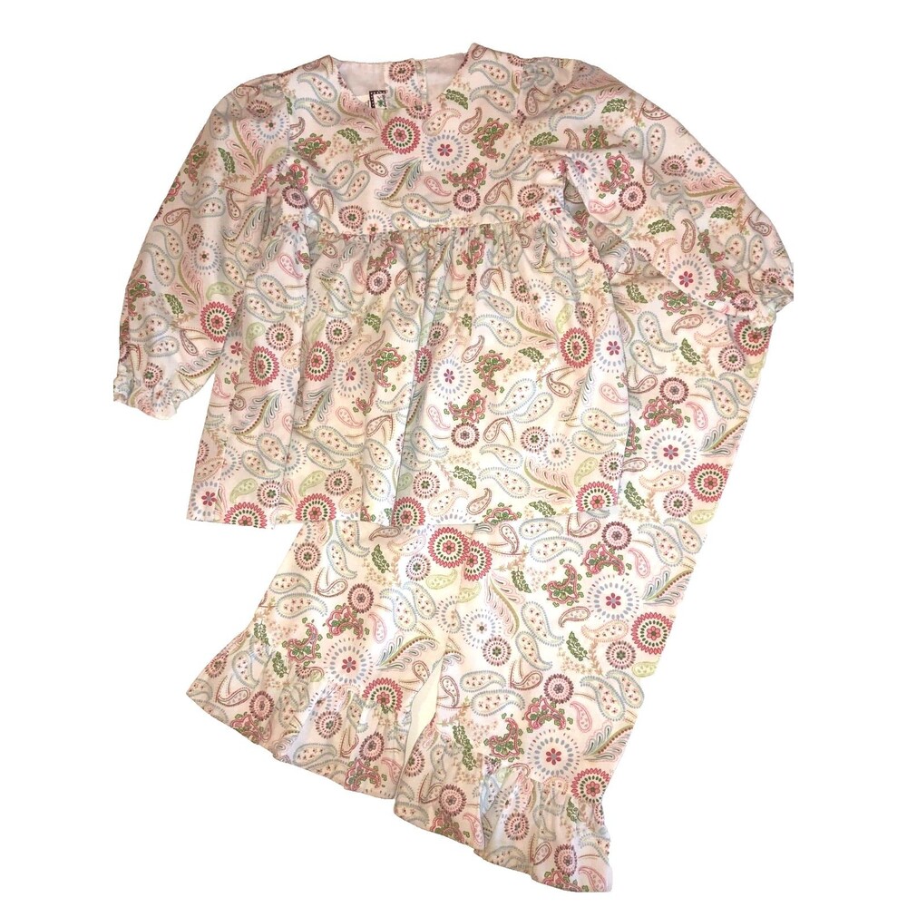 Shrimp and Grits Kids 2-pc Outfit Girls 5 Ruffle Pants & Top Paisley Circles